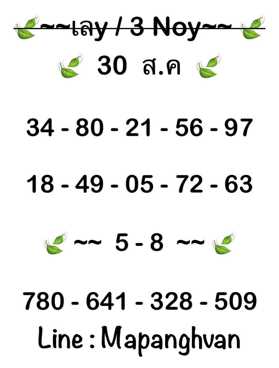 หวยฮานอย 30-8-68 ชุด8