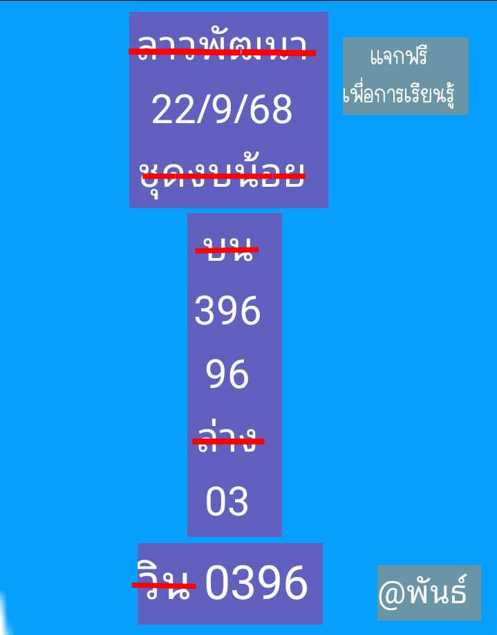 หวยลาว 22-9-68 ชุด1