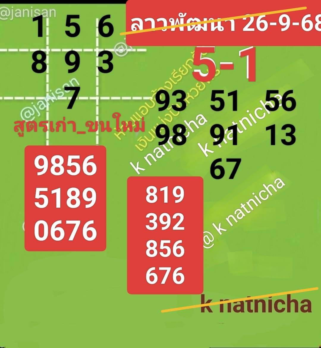 หวยลาว 26-9-68 ชุด3