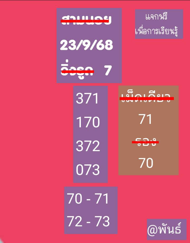 หวยฮานอย 23-9-68 ชุด6