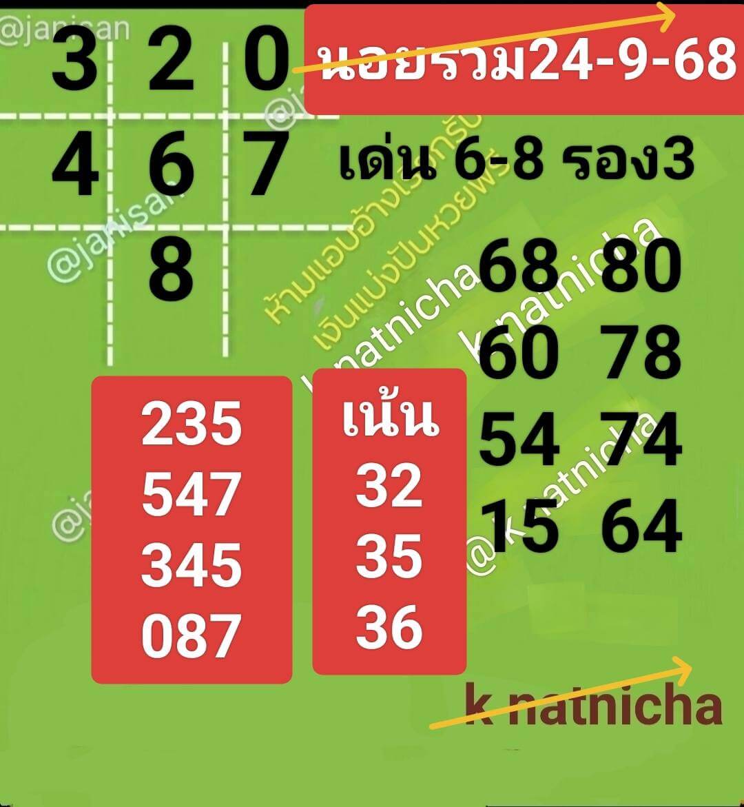 หวยฮานอย 24-9-68 ชุด3