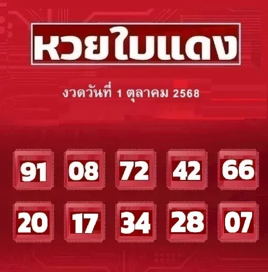 เลขเด็ดหวยใบแดง 1/10/68
