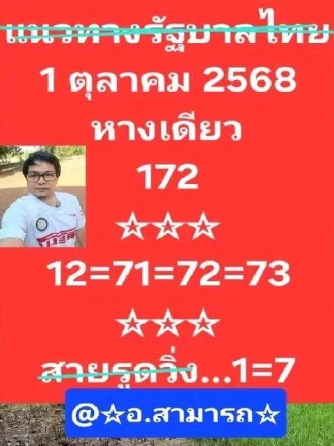 เลขเด็ดอาจารย์สามารถ 1/10/68