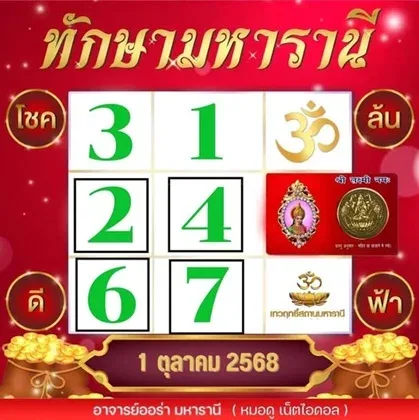เลขเด็ดอาจารย์ออร่า 1/10/68