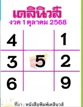 เลขเด็ดเดลินิวส์ 1/10/68