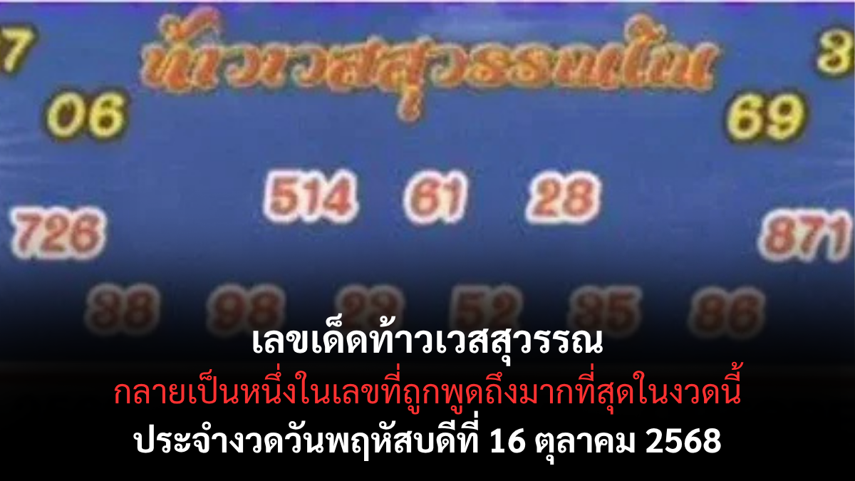 เลขเด็ดท้าวเวสสุวรรณ 16/10/68 เลขศักดิ์สิทธิ์เสริมโชคลาภรับทรัพย์