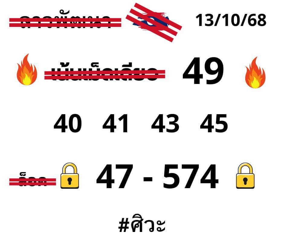 หวยลาว 13-10-68 ชุด5