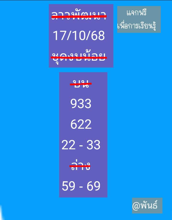 หวยลาว 17-10-68 ชุด3