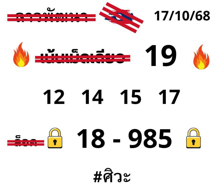 หวยลาว 17-10-68 ชุด8
