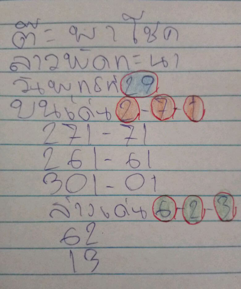 หวยลาว 29-10-68 ชุด5