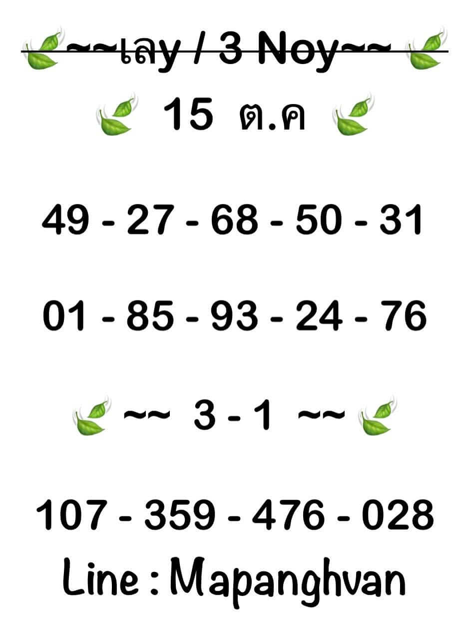 หวยฮานอย 15-10-68 ชุด4
