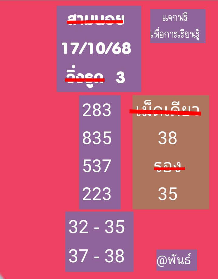 หวยฮานอย 17-10-68 ชุด3