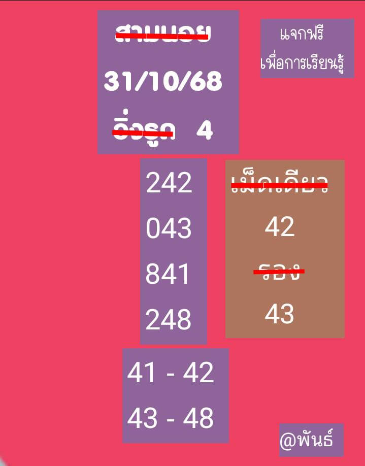 หวยฮานอย 31-10-68 ชุด7