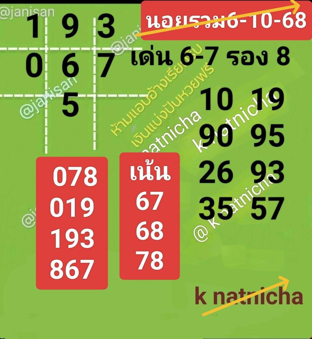 หวยฮานอย 6-10-68 ชุด7