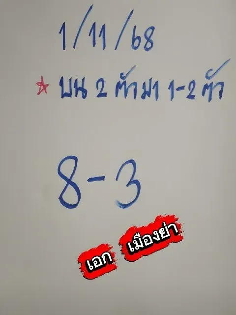 เลขเด็ดเอกเมืองย่า งวด 1 พฤศจิกายน 2568