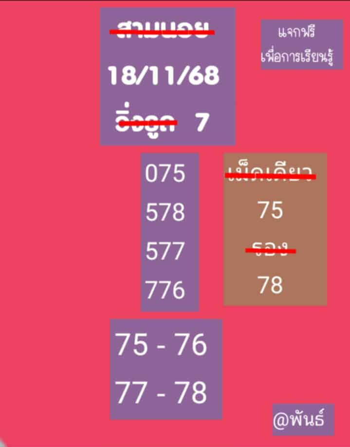 หวยฮานอย 18-11-68 ชุด7