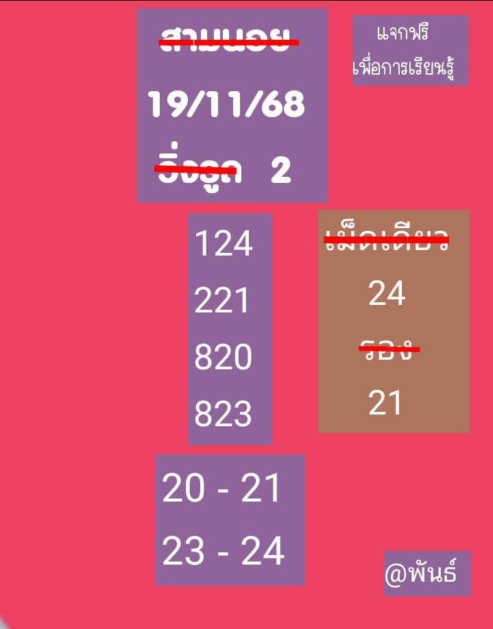 หวยฮานอย 19-11-68 ชุด4