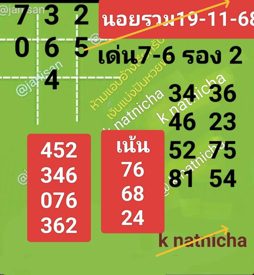 หวยฮานอย 19-11-68 ชุด5