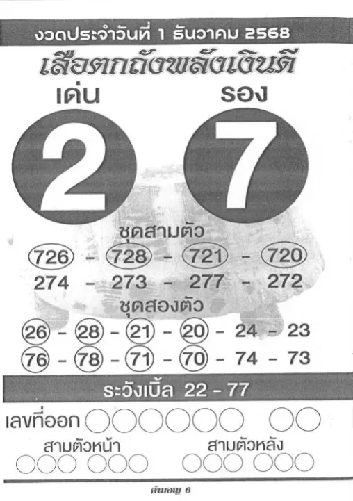 เลขเด็ดพลังเงินดี 1/12/68