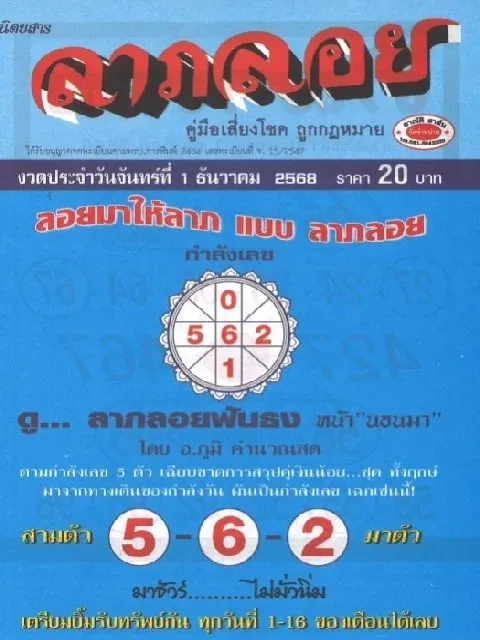 เลขเด็ดลาภลอย 1/12/68