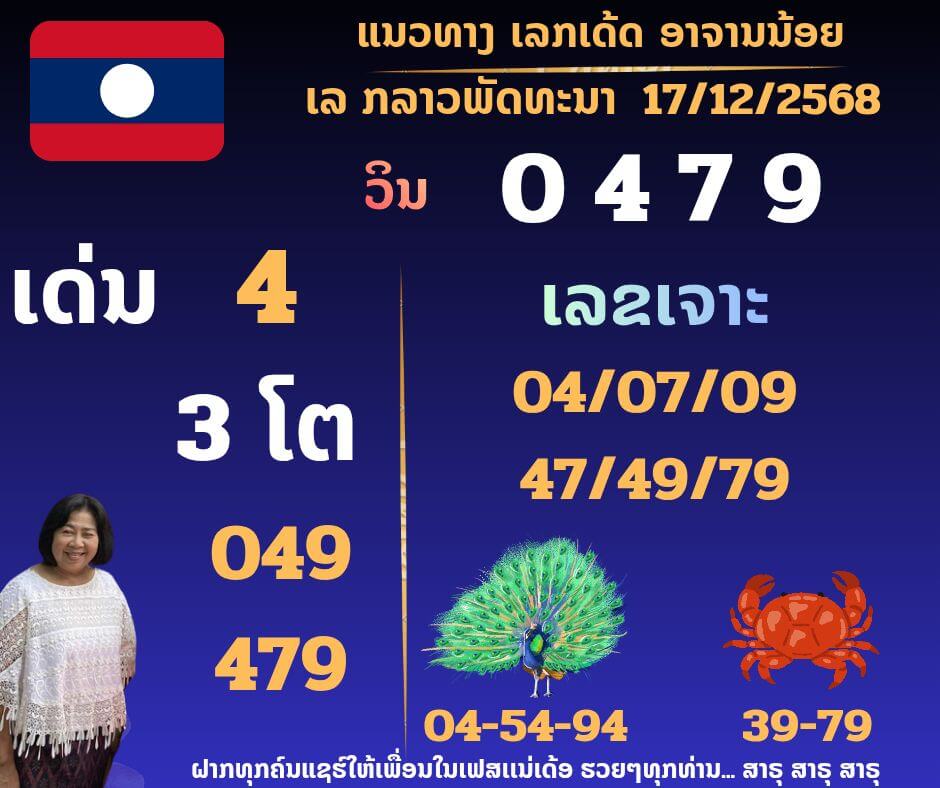 หวยลาว 17-12-68 ชุด10
