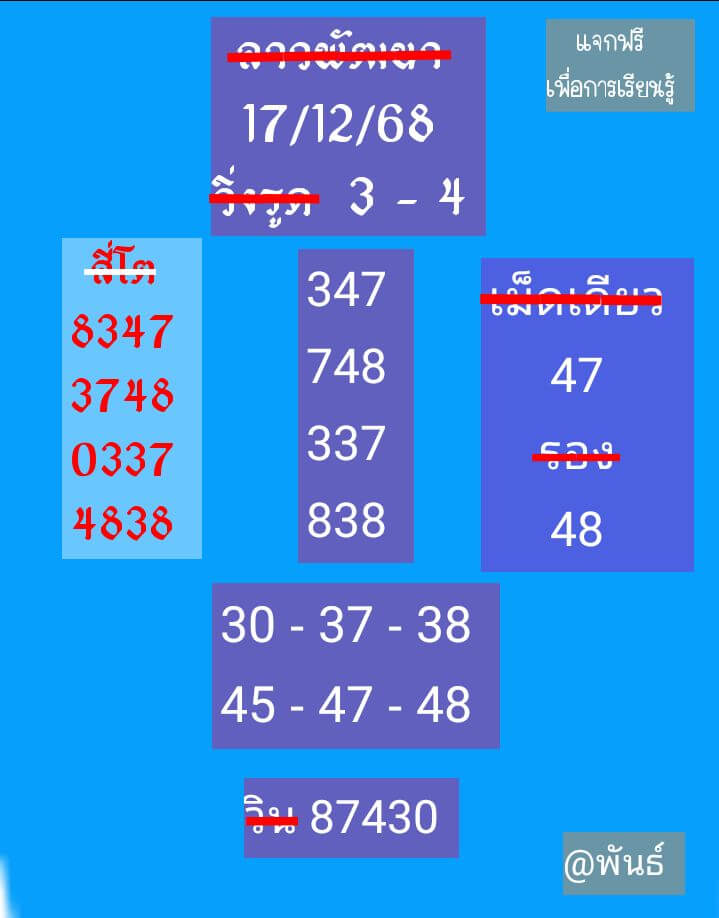 หวยลาว 17-12-68 ชุด7