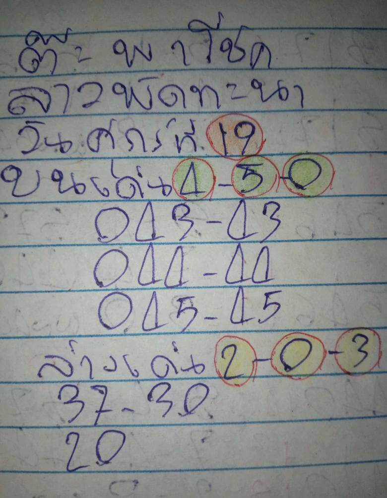 หวยลาว 19-12-68 ชุด8