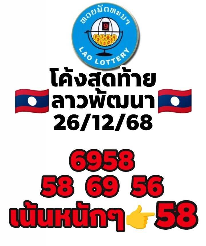 หวยลาว 26-12-68 ชุด7