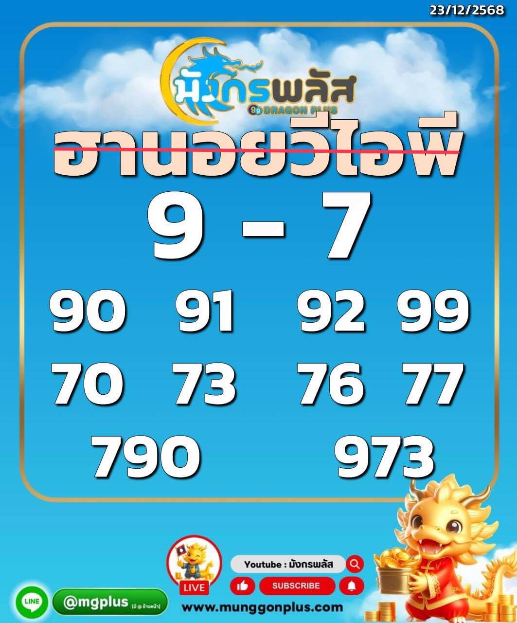 แนวทางหวยฮานอย 23/12/68 แนวทางหวยฮานอยวันนี้ออก งวดวันที่ 23 ธันวาคม 2568 หวยฮานอย 23-12-68 ชุด7