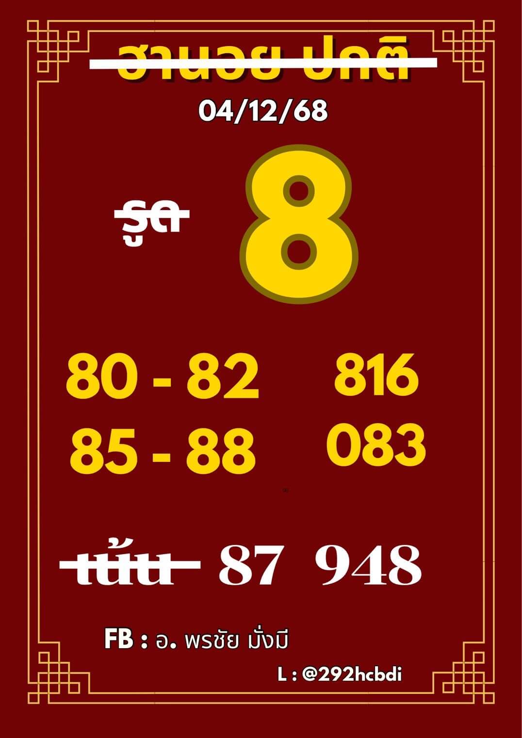 หวยฮานอย 4-12-68 ชุด6