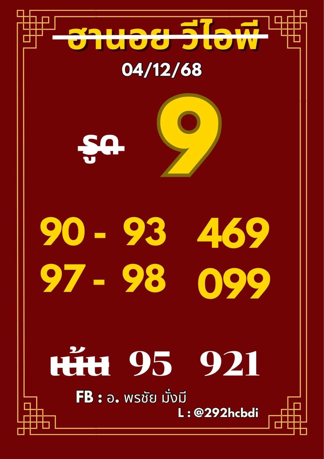 หวยฮานอย 4-12-68 ชุด7