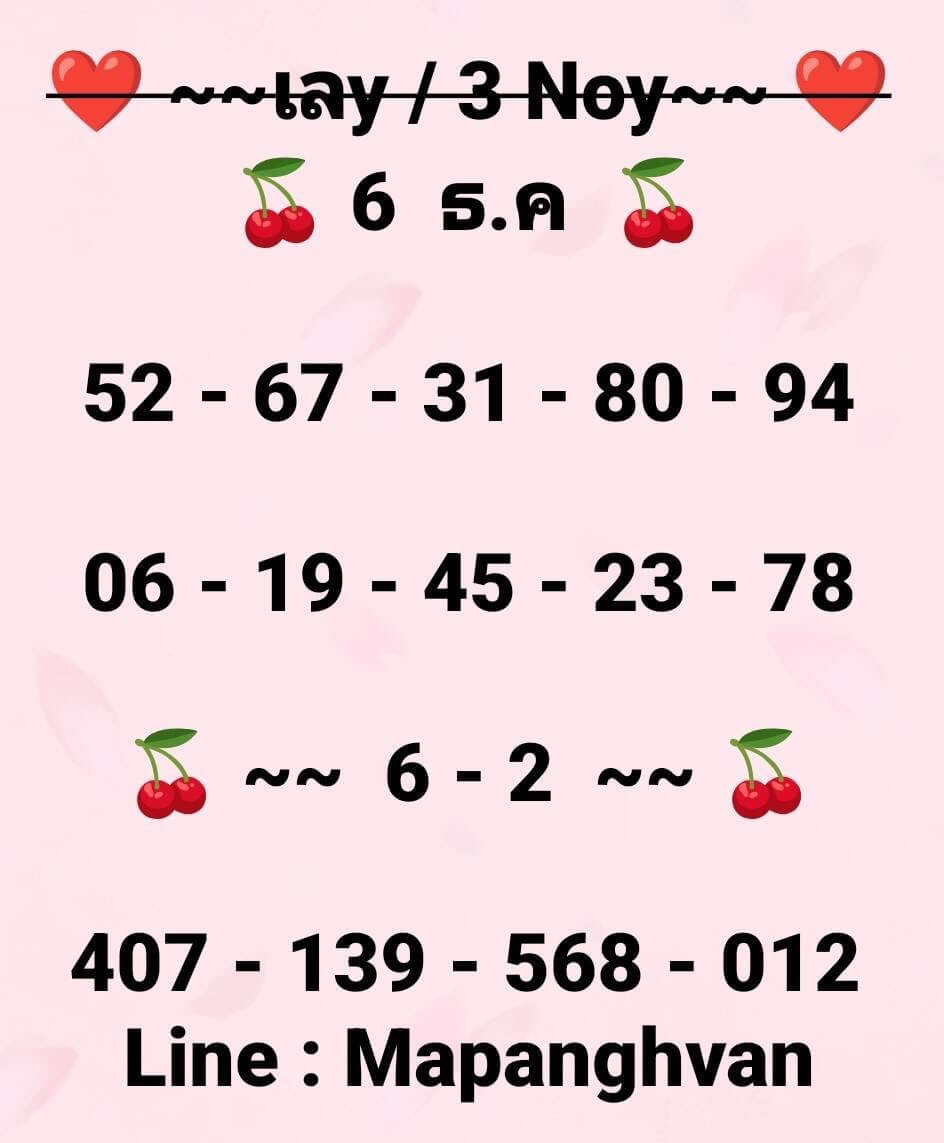 หวยฮานอย 6-12-68 ชุด1