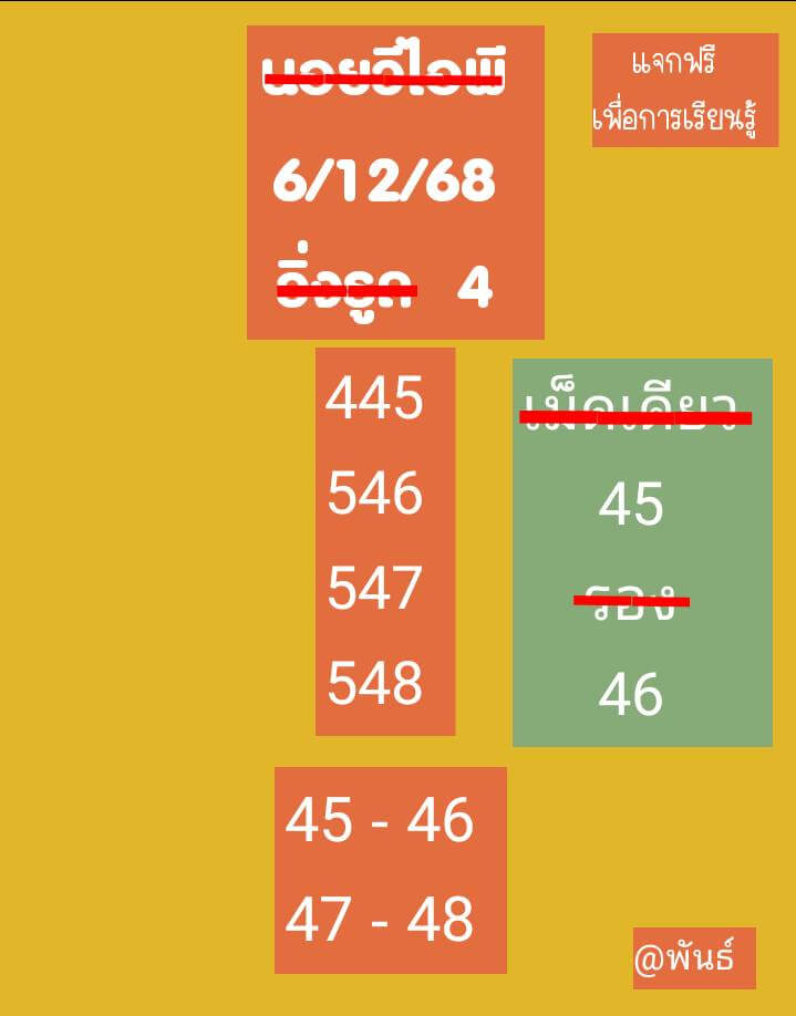หวยฮานอย 6-12-68 ชุด4