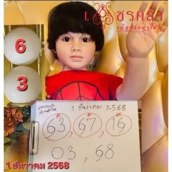 เลขเด็ดน้องเพชรกล้า 1/12/68