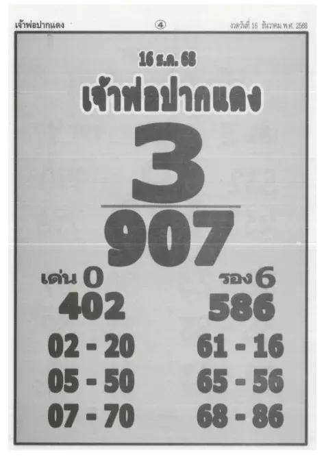 เลขเด็ดเจ้าพ่อปากแดง 16/12/68 เปิดตำนานเลขศักดิ์สิทธิ์ งวดนี้ลุ้นแรงส่งท้ายปี!