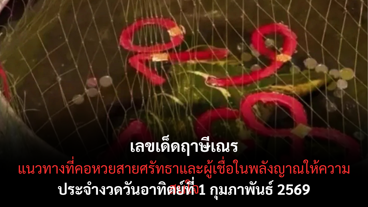 เลขเด็ดฤาษีเณร 1/2/69 พลังญาณลึกขยับ ลุ้นโชคต้นเดือนอย่างมีนัย เลขเด็ดฤาษีเณร 1/2/69