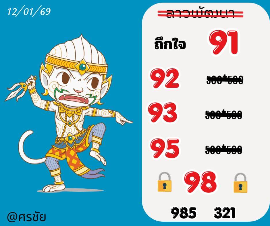 หวยลาว 12-1-69 ชุด3