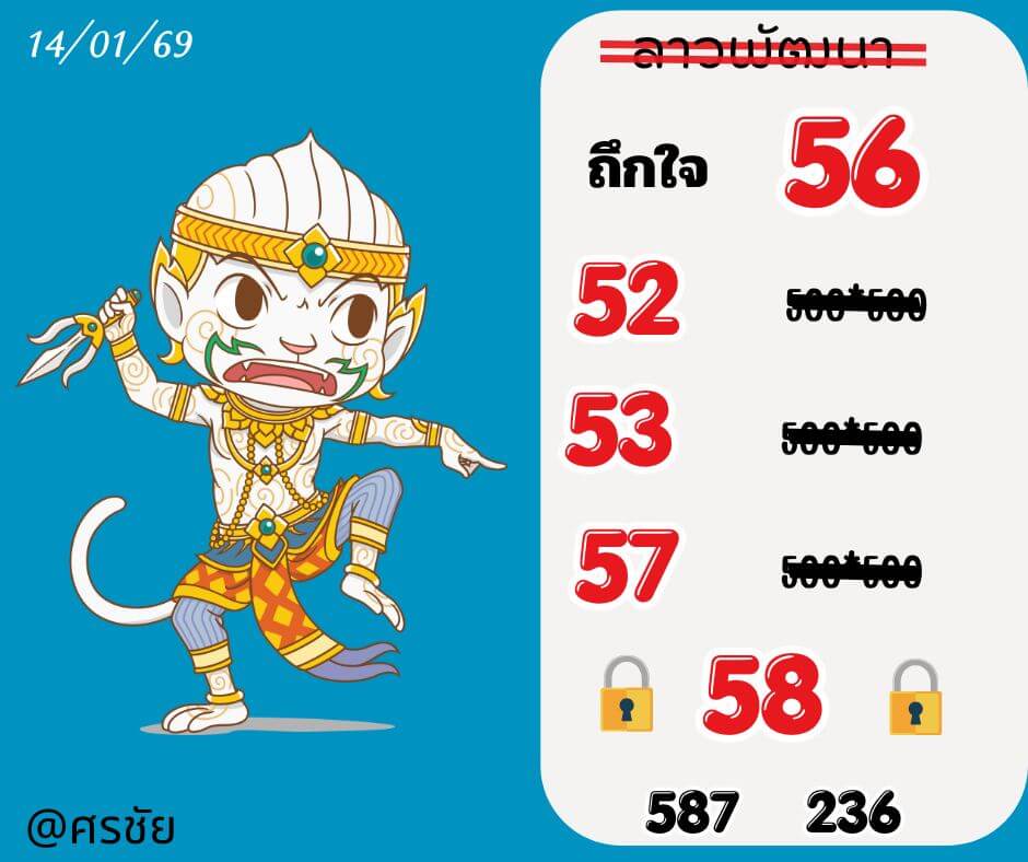 หวยลาว 14-1-69 ชุด9