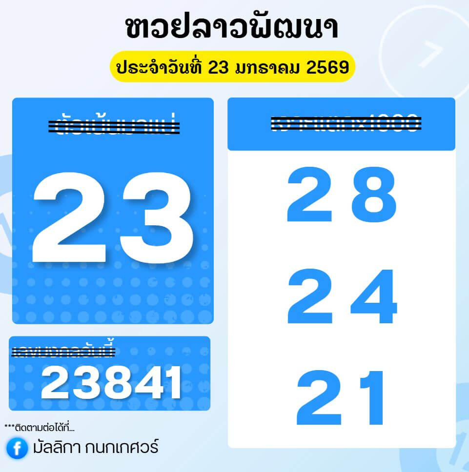 หวยลาว 23-1-69 ชุด4