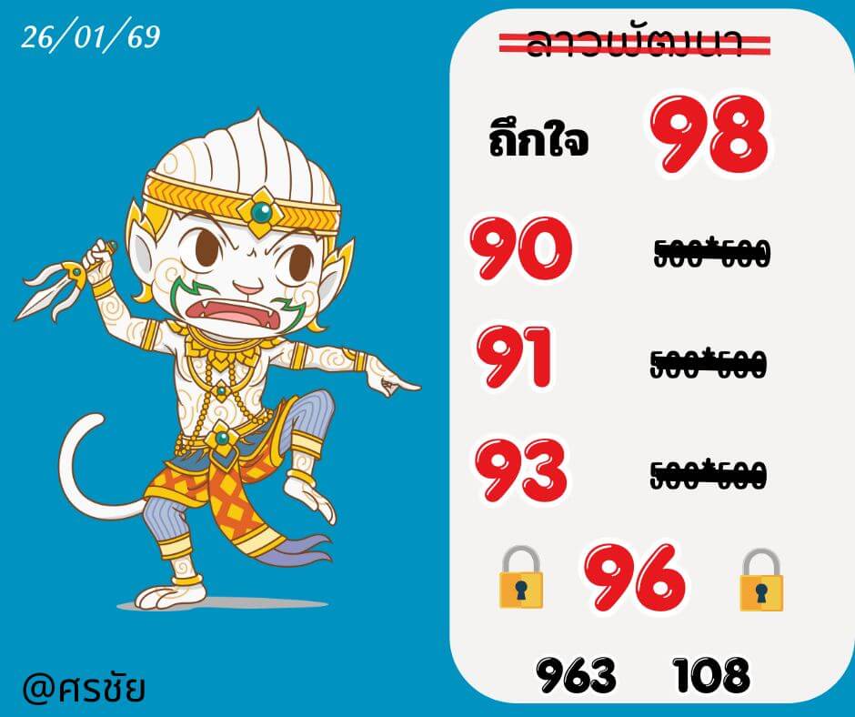 หวยลาว 26-1-69 ชุด3