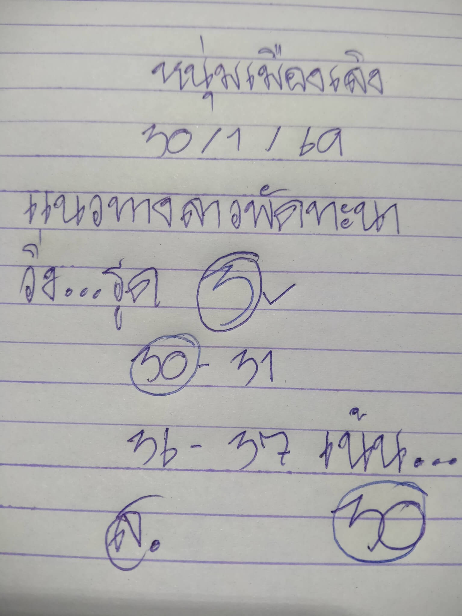 หวยลาว 30-1-69 ชุด7