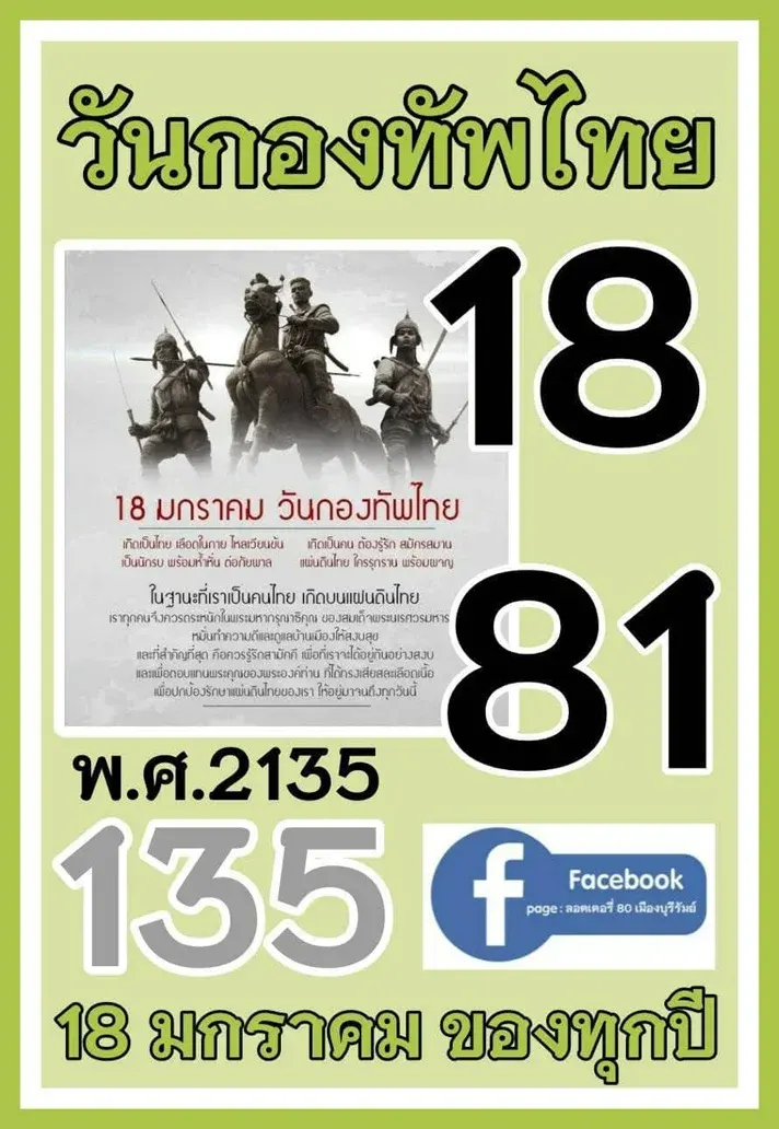 เลขเด็ดวันกองทัพไทย 17 มกราคม 2569 วันสำคัญแห่งชาติ สัญญาณดีที่คอหวยจับตา เลขเด็ดวันกองทัพไทย 17/1/69