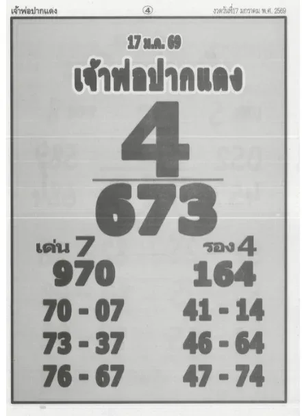 เลขเด็ดเจ้าพ่อปากแดง 17 มกราคม 2569 แรงศรัทธาหนุนดวง ลุ้นโชคใหญ่รับทรัพย์ต้นปี เลขเด็ดเจ้าพ่อปากแดง 17/1/69
