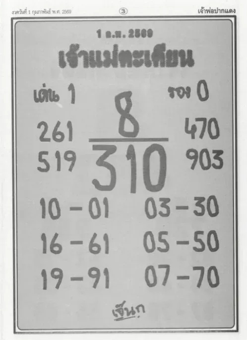 เลขเด็ดเจ้าแม่ตะเคียน 1/2/69 เสียงศรัทธาแว่วมา ลุ้นโชคต้นเดือนอย่างมีนัย เลขเด็ดเจ้าแม่ตะเคียน 1/2/69
