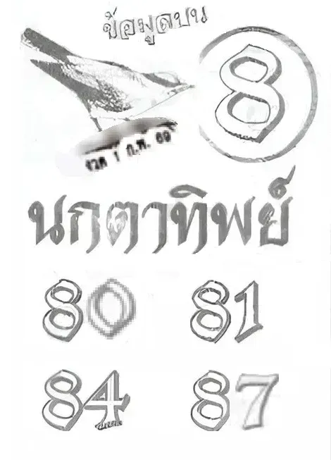 เลขเด็ดนกตาทิพย์ 1 กุมภาพันธ์ 2569 ลางบอกเหตุเริ่มแรง สายเซนส์ต้องฟังให้ดี เลขเด็ดนกตาทิพย์ 1/2/69