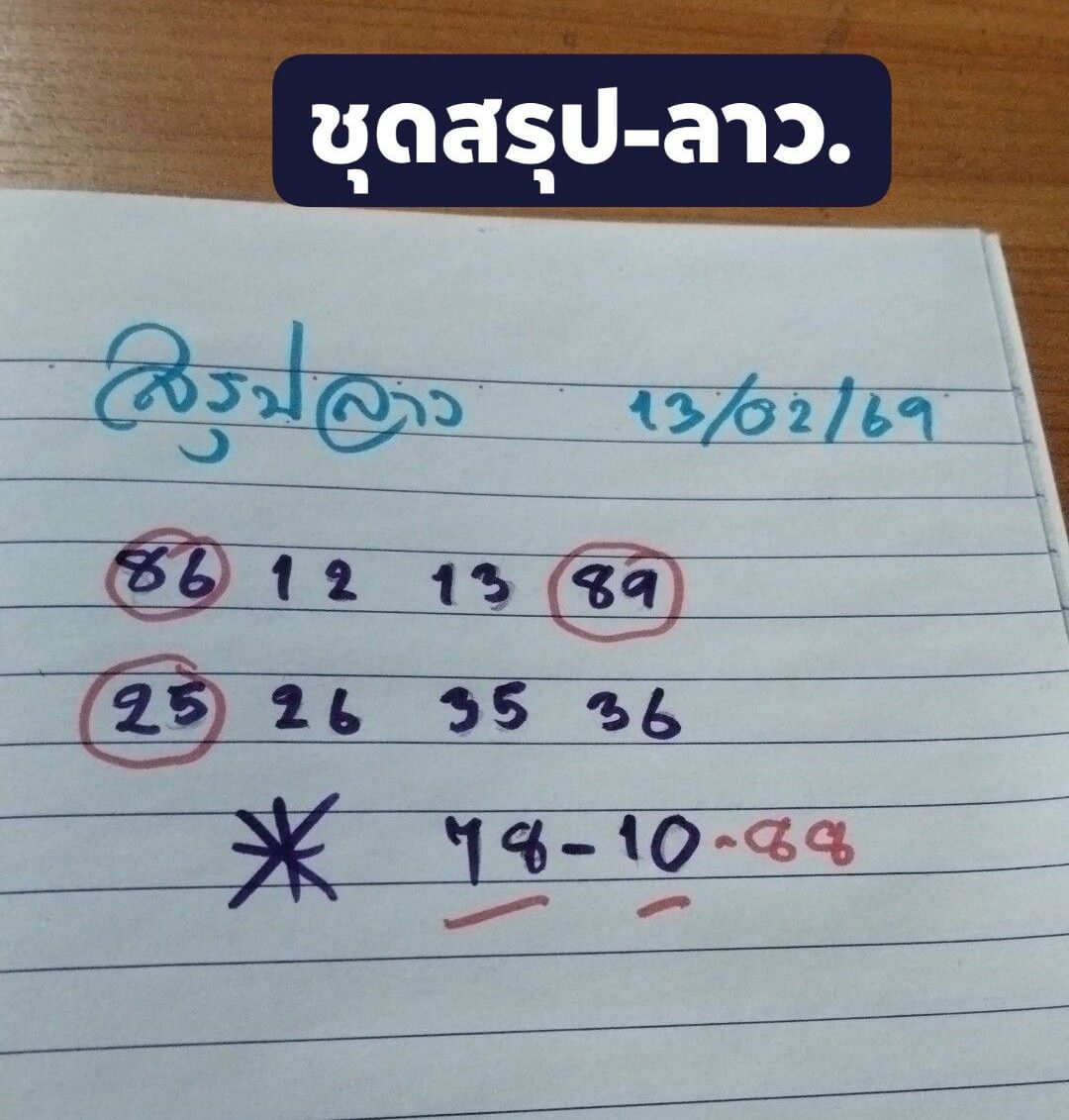 หวยลาว 13-2-69 ชุด10