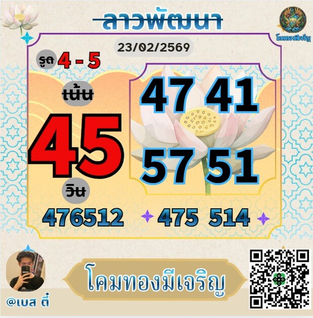 หวยลาว 23-2-69 ชุด6
