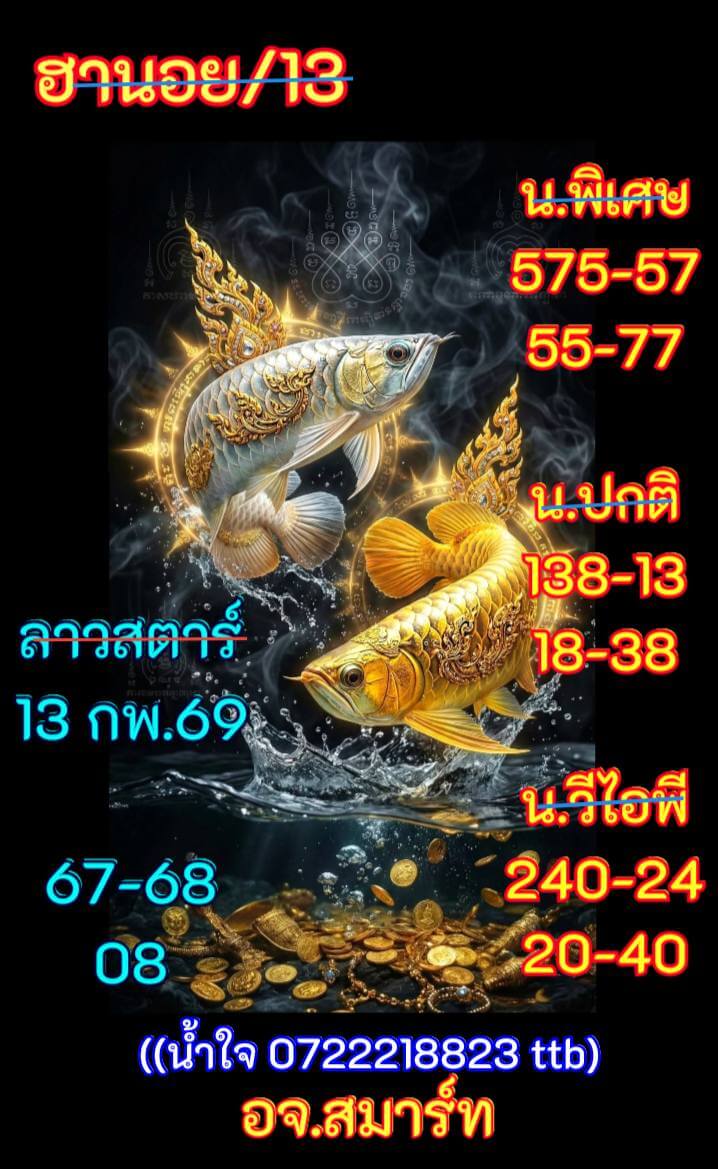 แนวทางหวยฮานอย 13/2/69 แนวทางหวยฮานอยวันนี้ออก งวดวันที่ 13 กุมภาพันธ์ 2569 หวยฮานอย 13-2-69 ชุด6