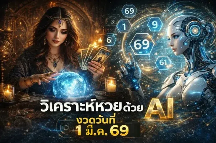 เลขเด็ด Ai งวด 1 มีนาคม 2569 กระแสแรงสายดิจิทัล ลุ้นรับโชคต้นเดือน! เลขเด็ด Ai 1/3/69