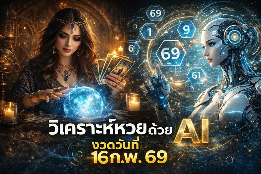 เลขเด็ด AI งวด 16 กุมภาพันธ์ 2569 วิเคราะห์ด้วยปัญญาประดิษฐ์ จับจังหวะตัวเลขแม่นยำ เลขเด็ด AI 16/2/69